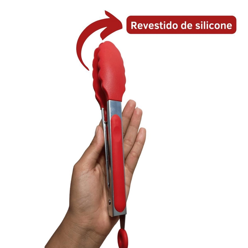 Kit Utensílios de Cozinha 12 Pçs - Silicone e Cabo de Madeira